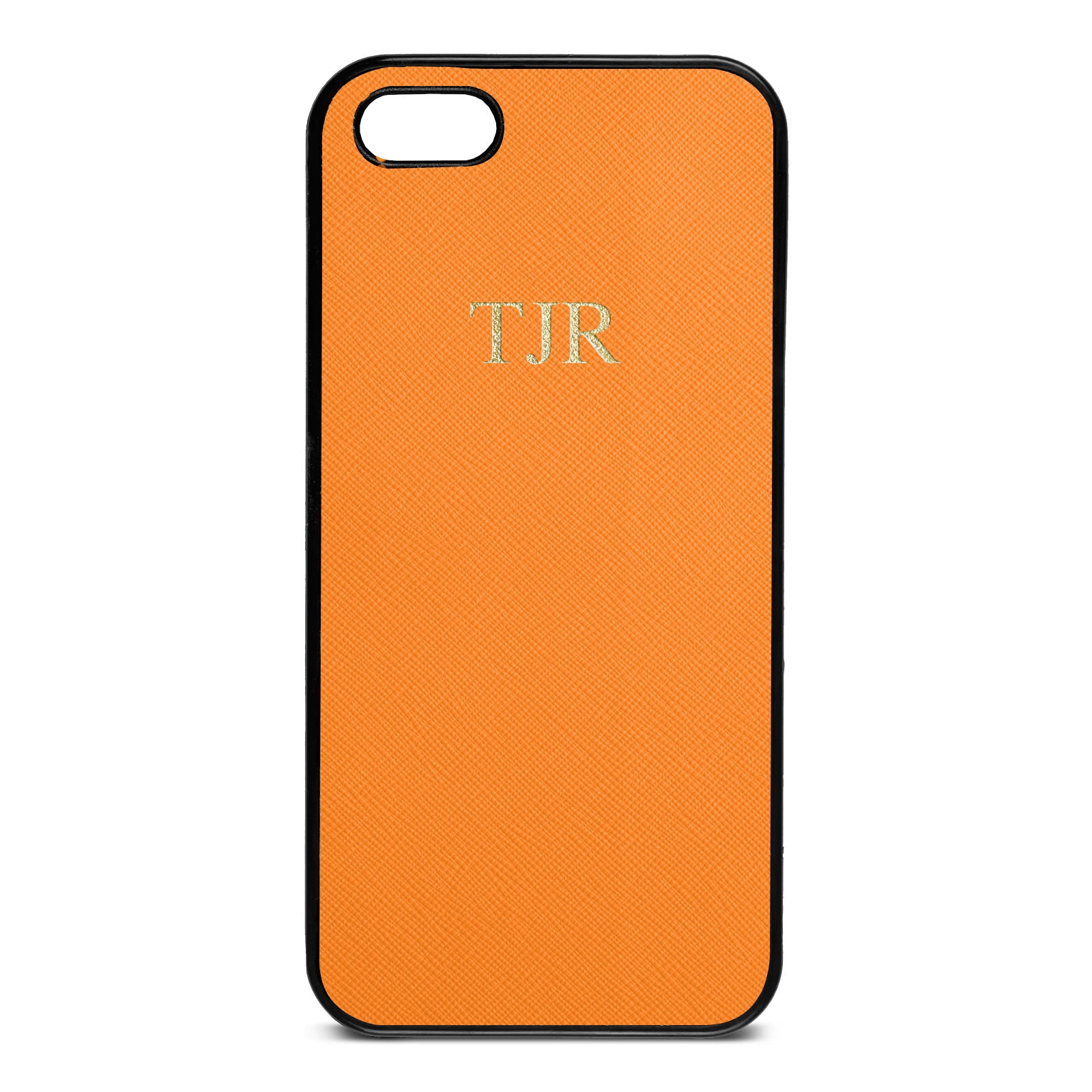 Personalised Saffron Saffiano Leather iPhone 5 Case