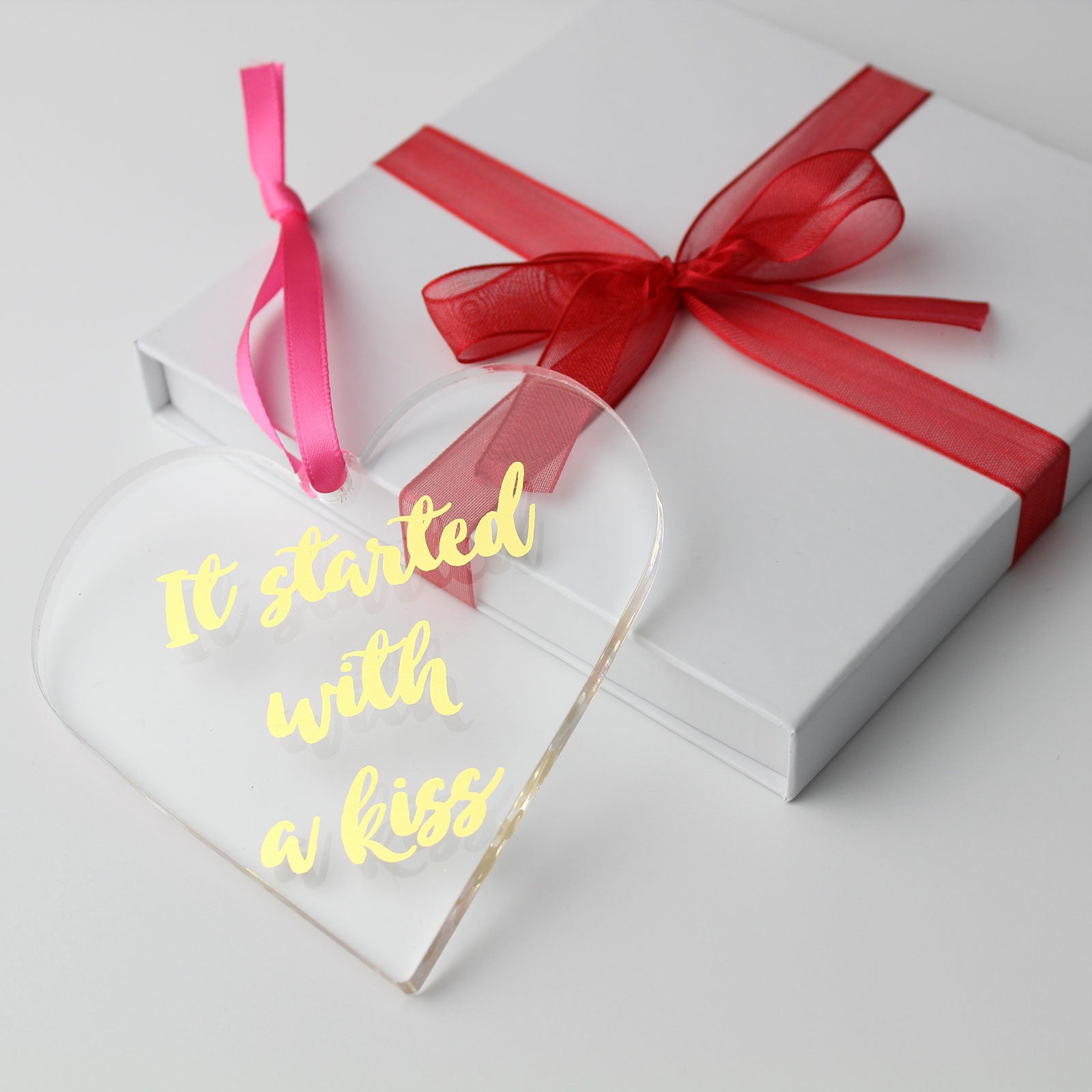 It Started with a Kiss Foiled Acrylic Heart in Gift Box