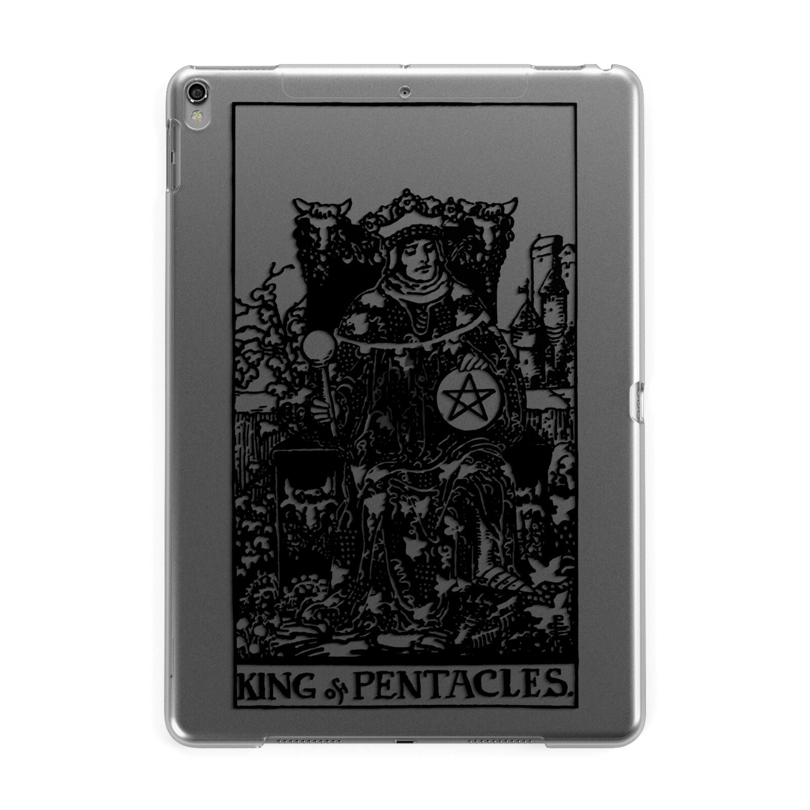 King of Pentacles Monochrome Apple iPad Grey Case