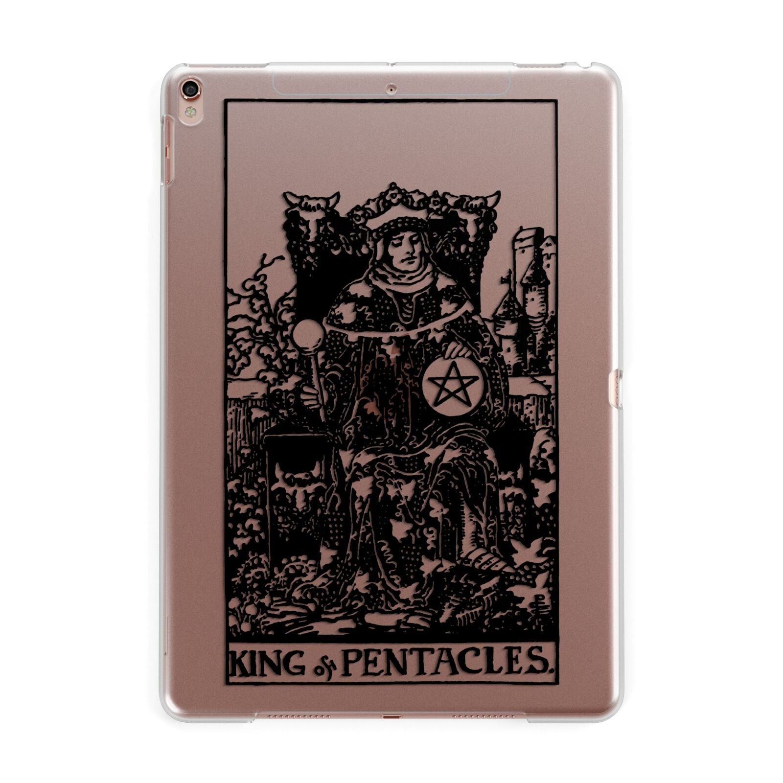 King of Pentacles Monochrome Apple iPad Rose Gold Case