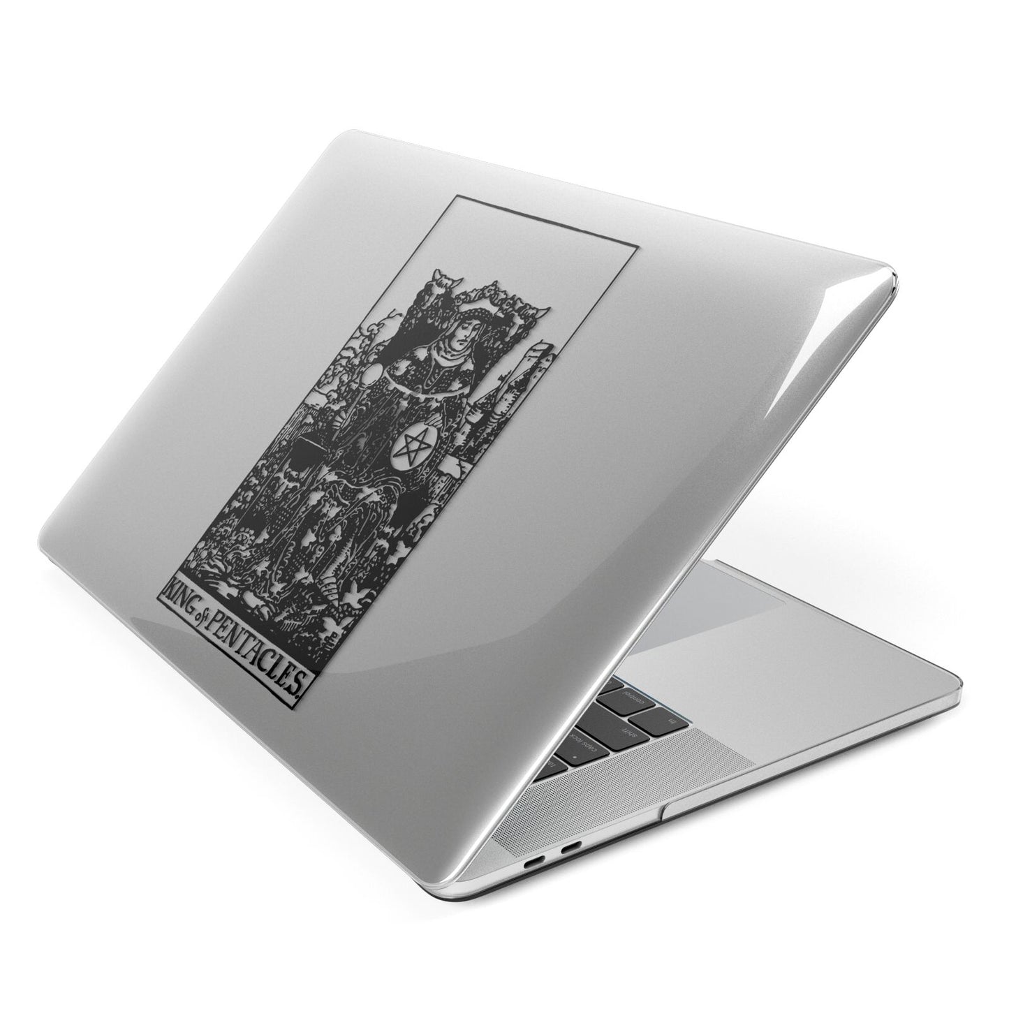 King of Pentacles Monochrome Apple MacBook Case Side View