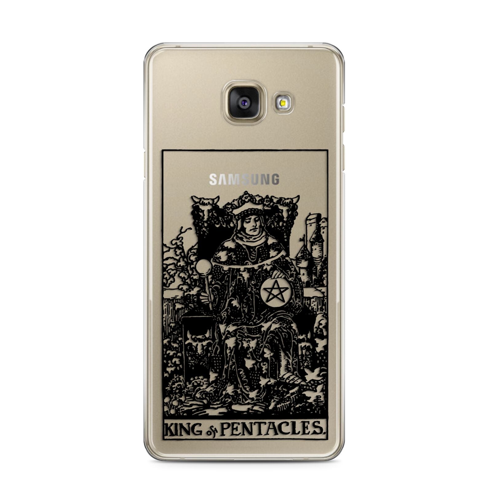 King of Pentacles Monochrome Samsung Galaxy A3 2016 Case on gold phone