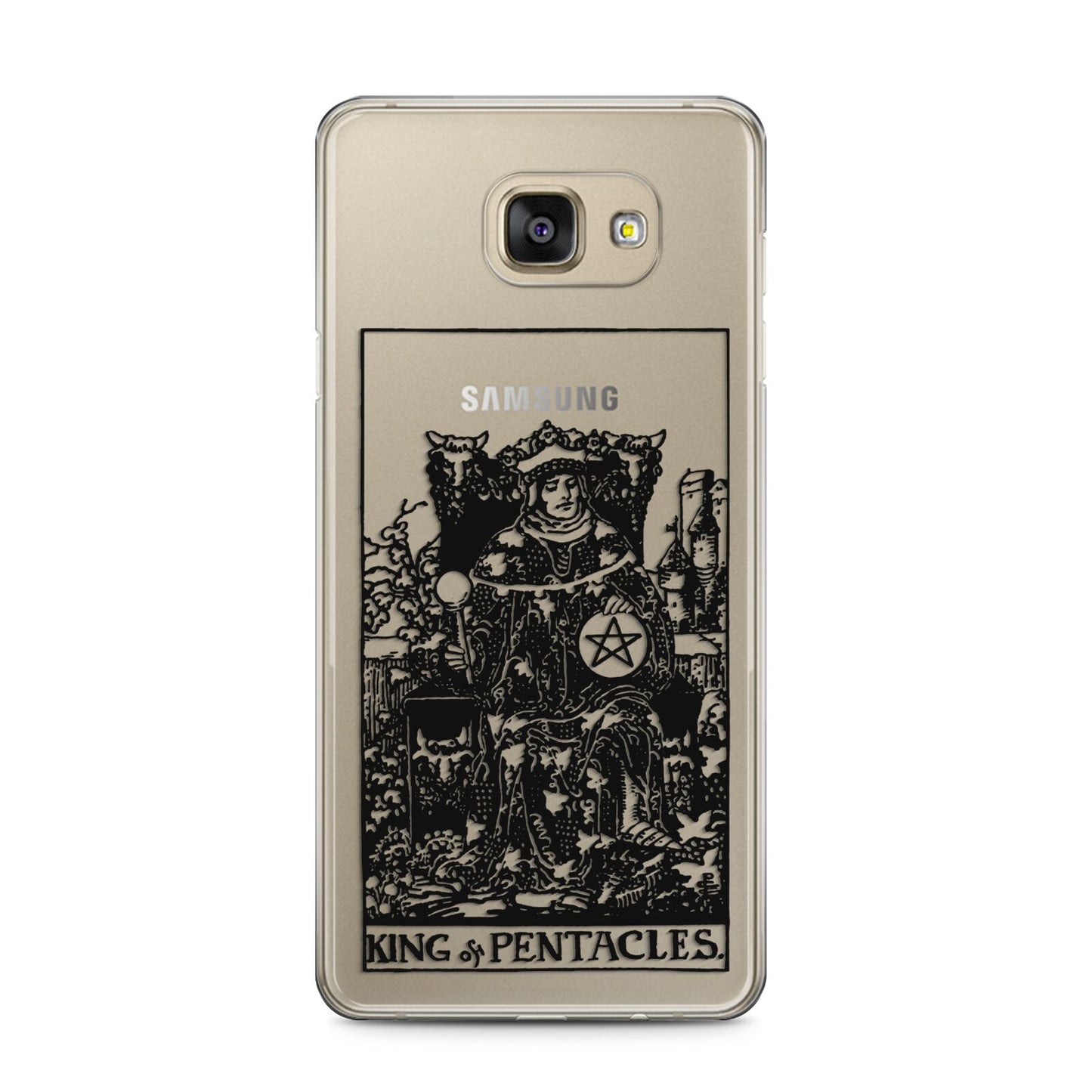 King of Pentacles Monochrome Samsung Galaxy A5 2016 Case on gold phone