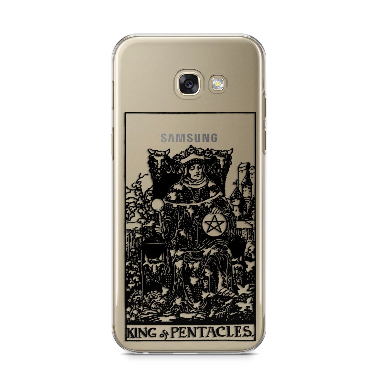 King of Pentacles Monochrome Samsung Galaxy A5 2017 Case on gold phone