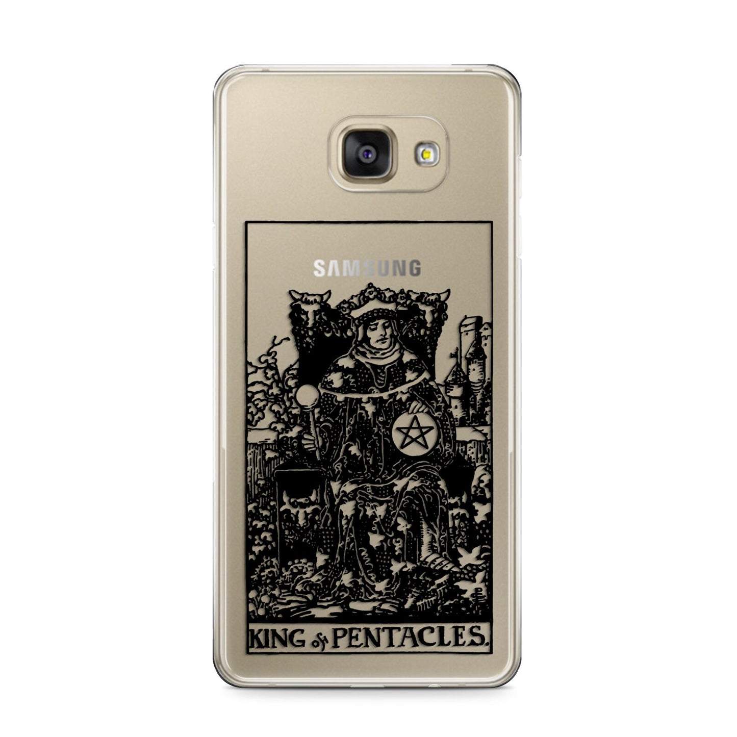 King of Pentacles Monochrome Samsung Galaxy A9 2016 Case on gold phone