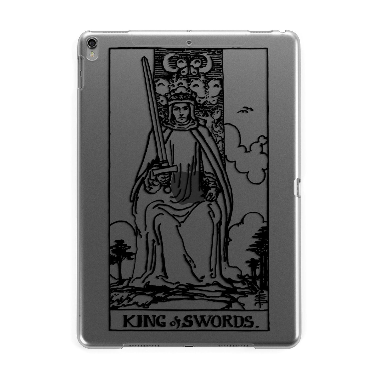 King of Swords Monochrome Apple iPad Grey Case