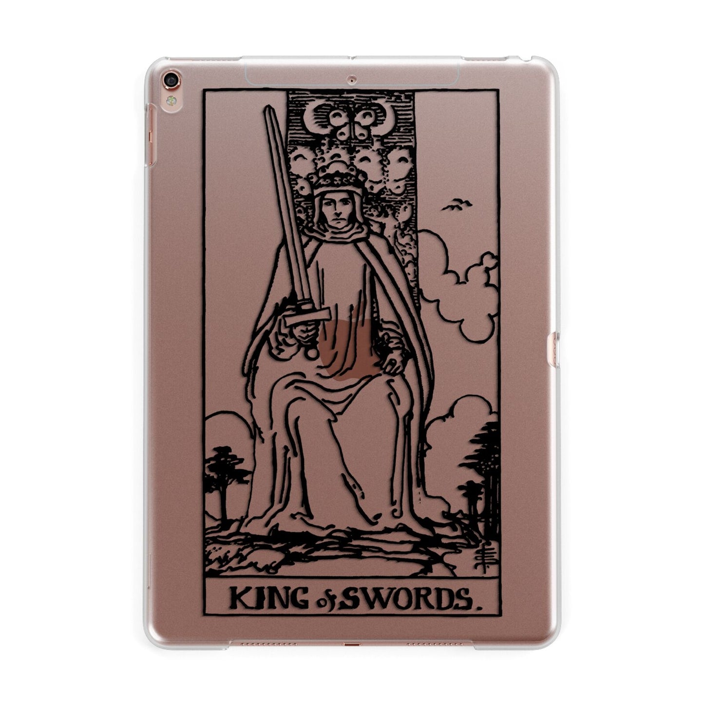 King of Swords Monochrome Apple iPad Rose Gold Case