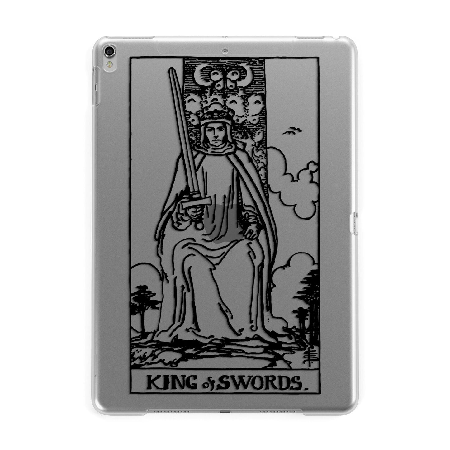 King of Swords Monochrome Apple iPad Silver Case