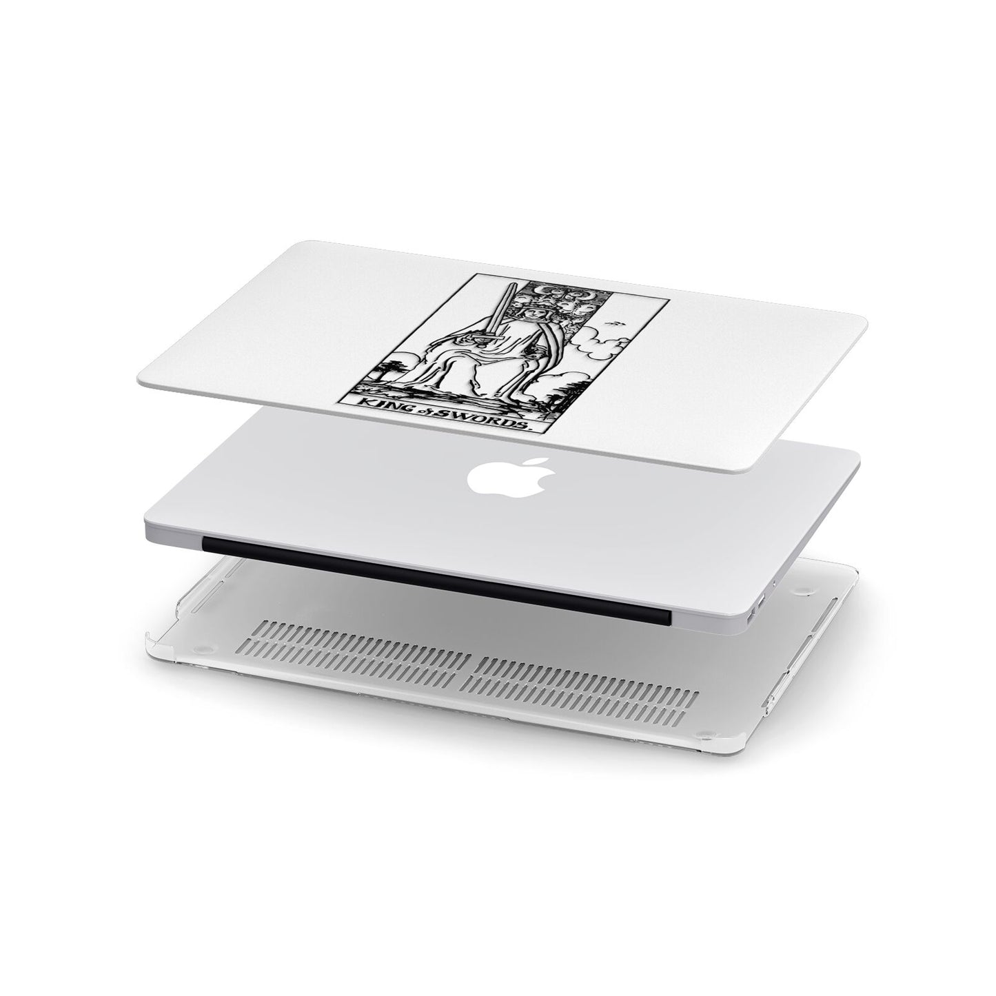 King of Swords Monochrome Apple MacBook Case in Detail