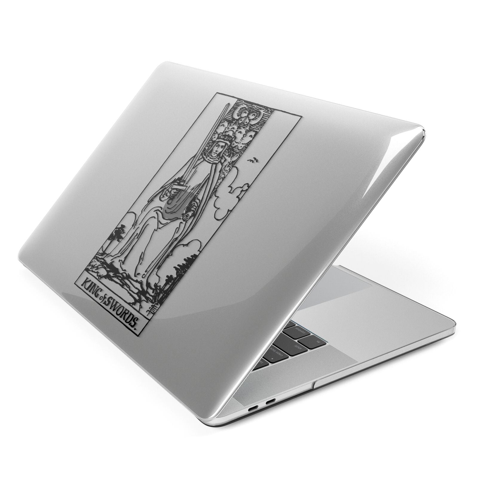 King of Swords Monochrome Apple MacBook Case Side View