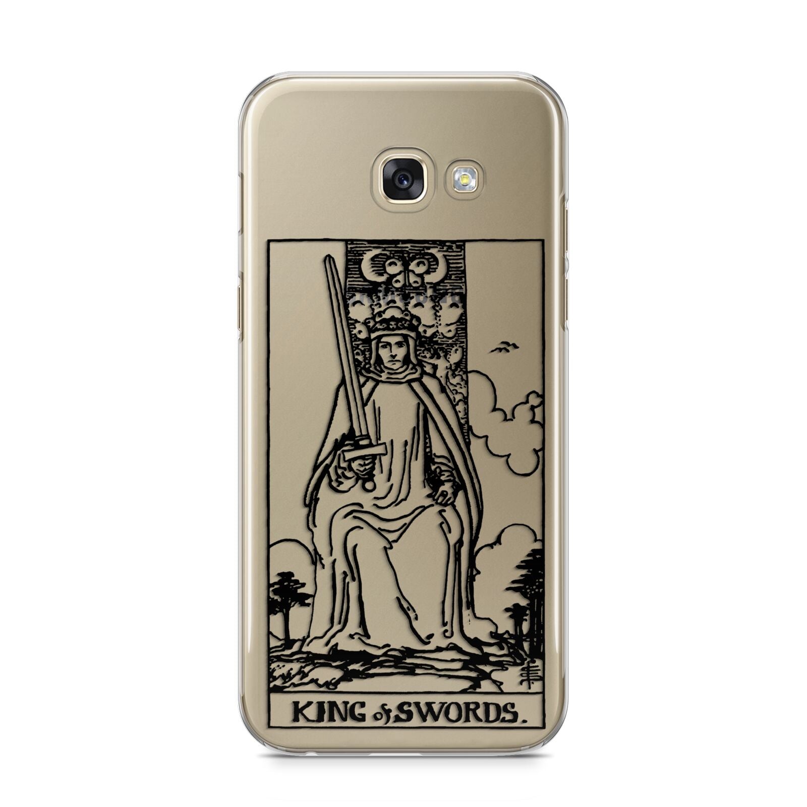 King of Swords Monochrome Samsung Galaxy A5 2017 Case on gold phone