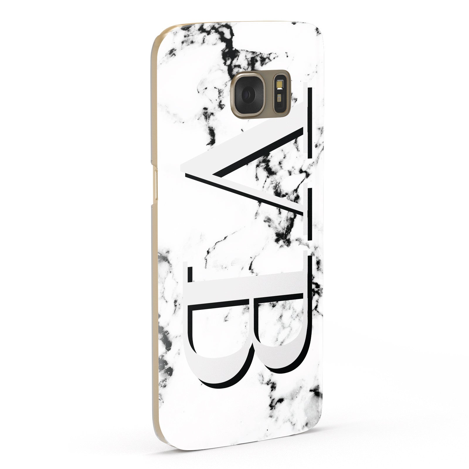 Personalised Landscape Initials With Marble Samsung Galaxy Case Fourty Five Degrees