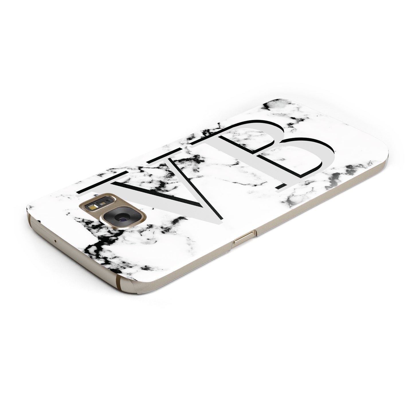 Personalised Landscape Initials With Marble Samsung Galaxy Case Top Cutout