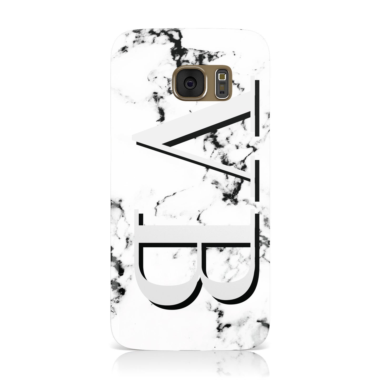 Personalised Landscape Initials With Marble Samsung Galaxy Case