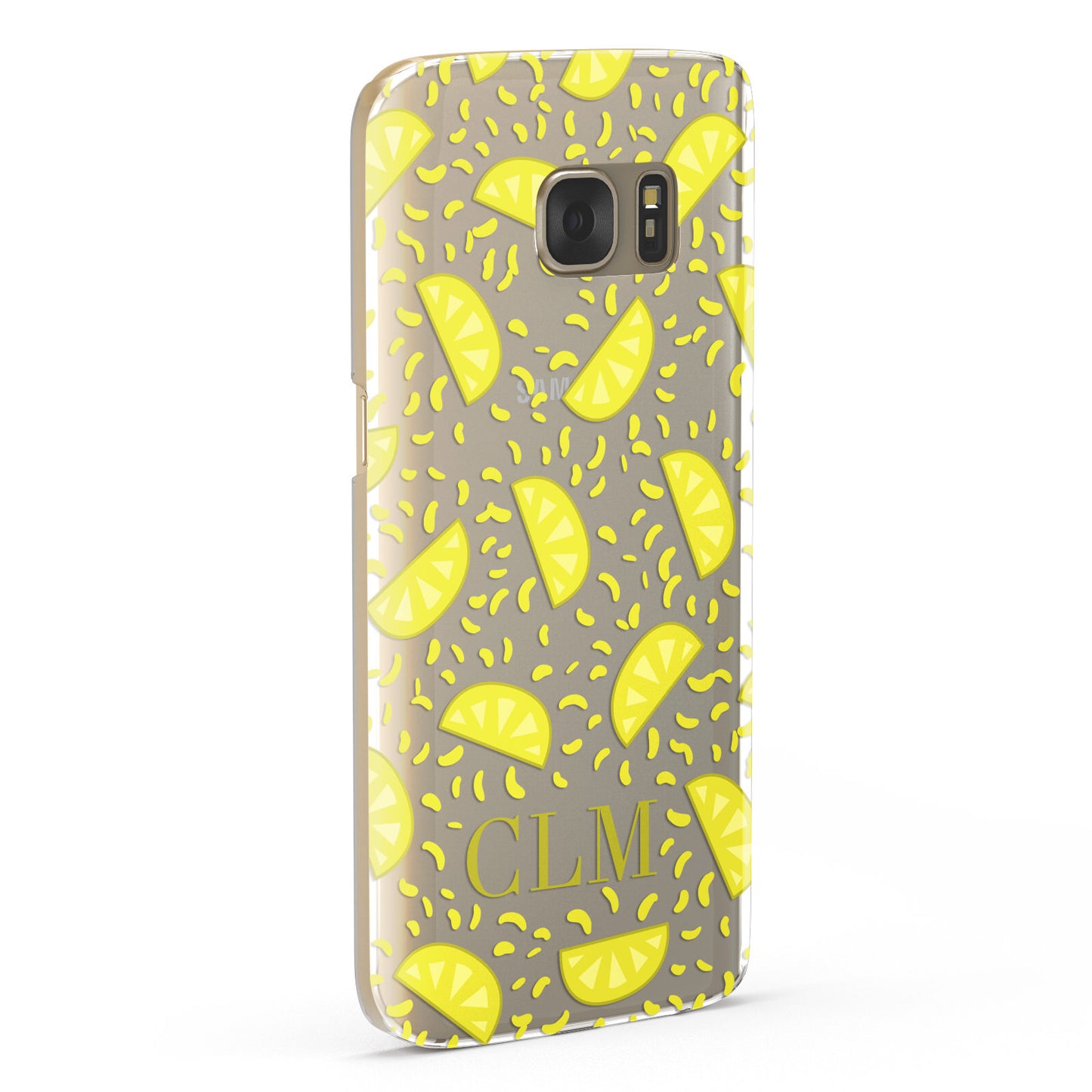 Personalised Lemons Initials Clear Samsung Galaxy Case Fourty Five Degrees