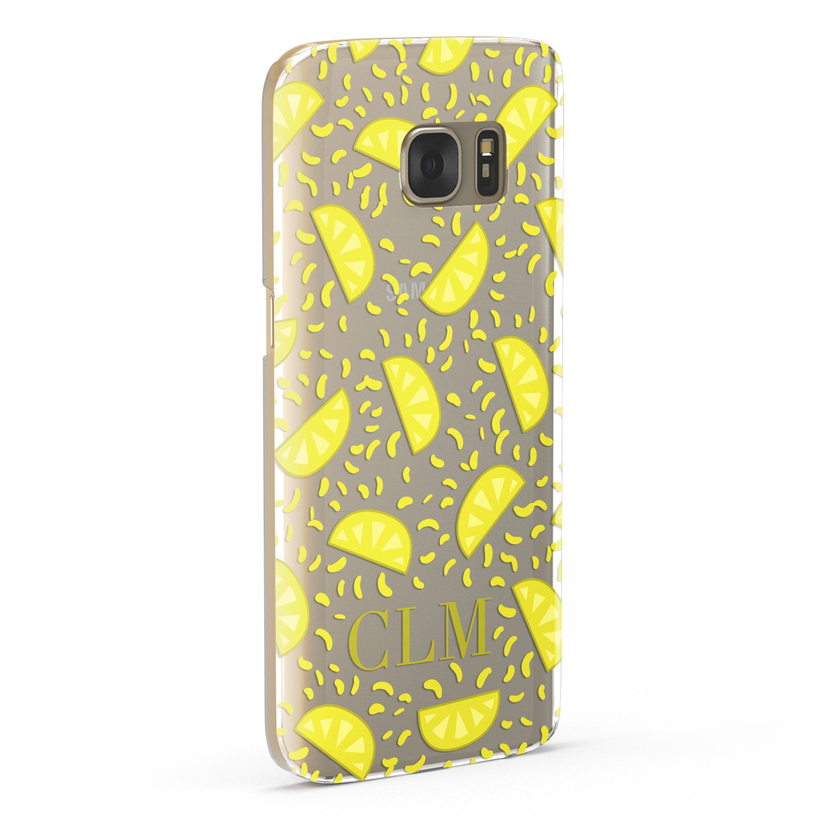 Personalised Lemons Initials Clear Samsung Galaxy Case Fourty Five Degrees