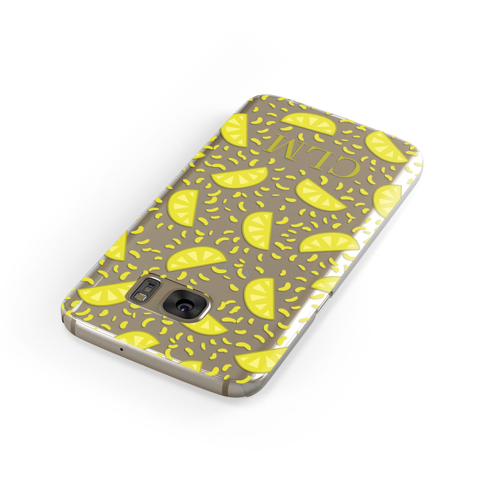 Personalised Lemons Initials Clear Samsung Galaxy Case Front Close Up