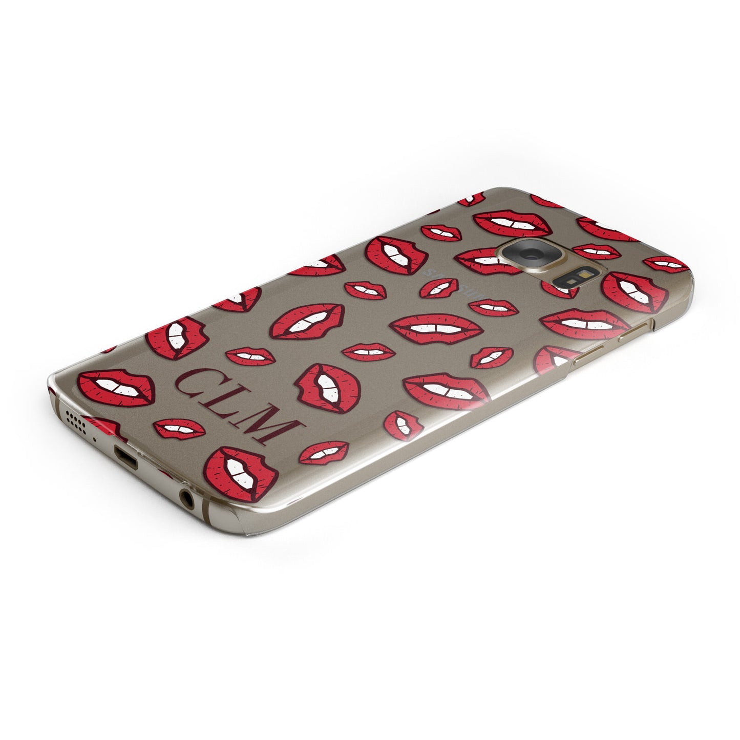 Personalised Lips Initials Samsung Galaxy Case Bottom Cutout