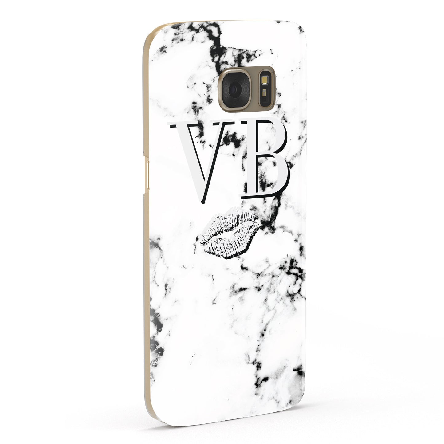 Personalised Lips Kiss Marble Initialed Samsung Galaxy Case Fourty Five Degrees