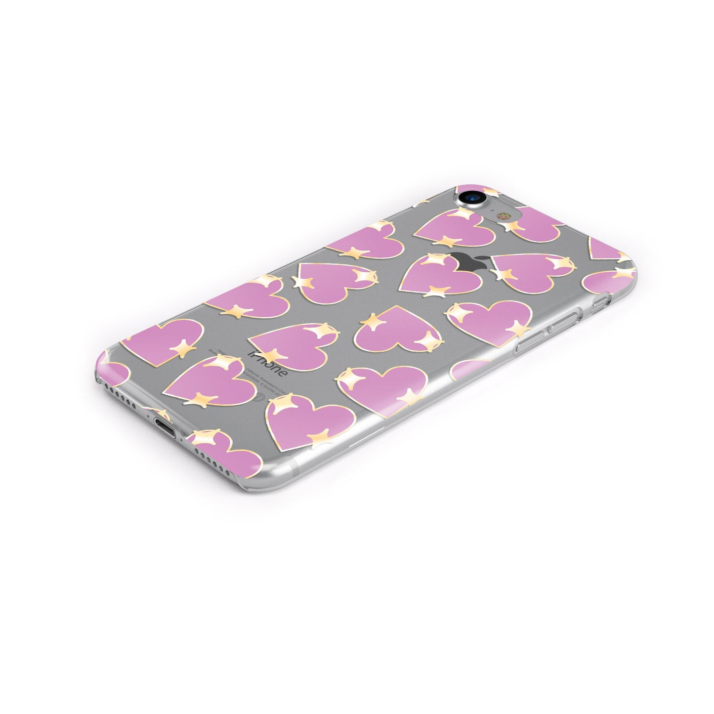 Love Heart Transparent Apple iPhone Case Bottom Cutout