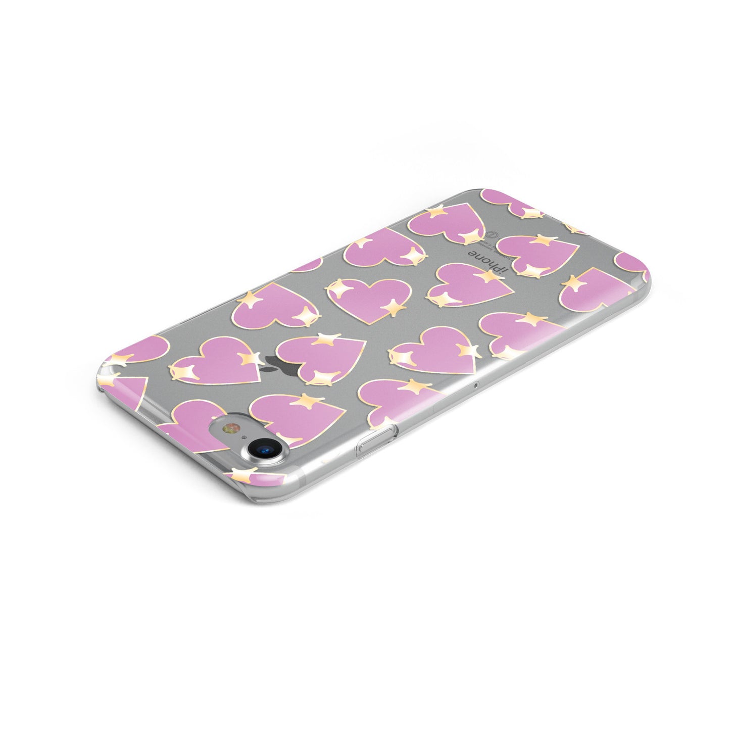 Love Heart Transparent Apple iPhone Case Top Cutout