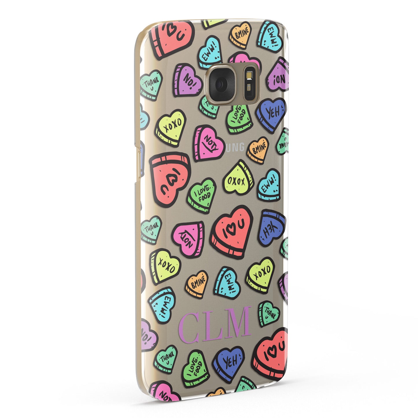 Personalised Love Hearts Initials Samsung Galaxy Case Fourty Five Degrees