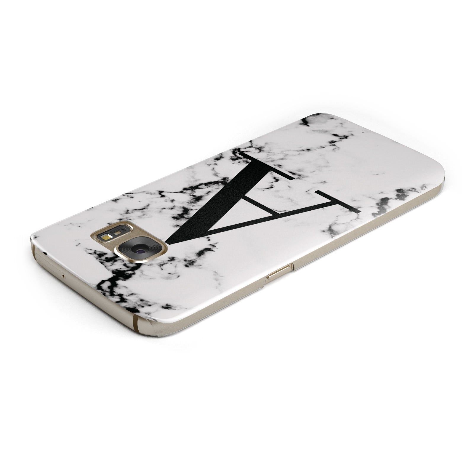 Marble Black Initial Personalised Samsung Galaxy Case Top Cutout