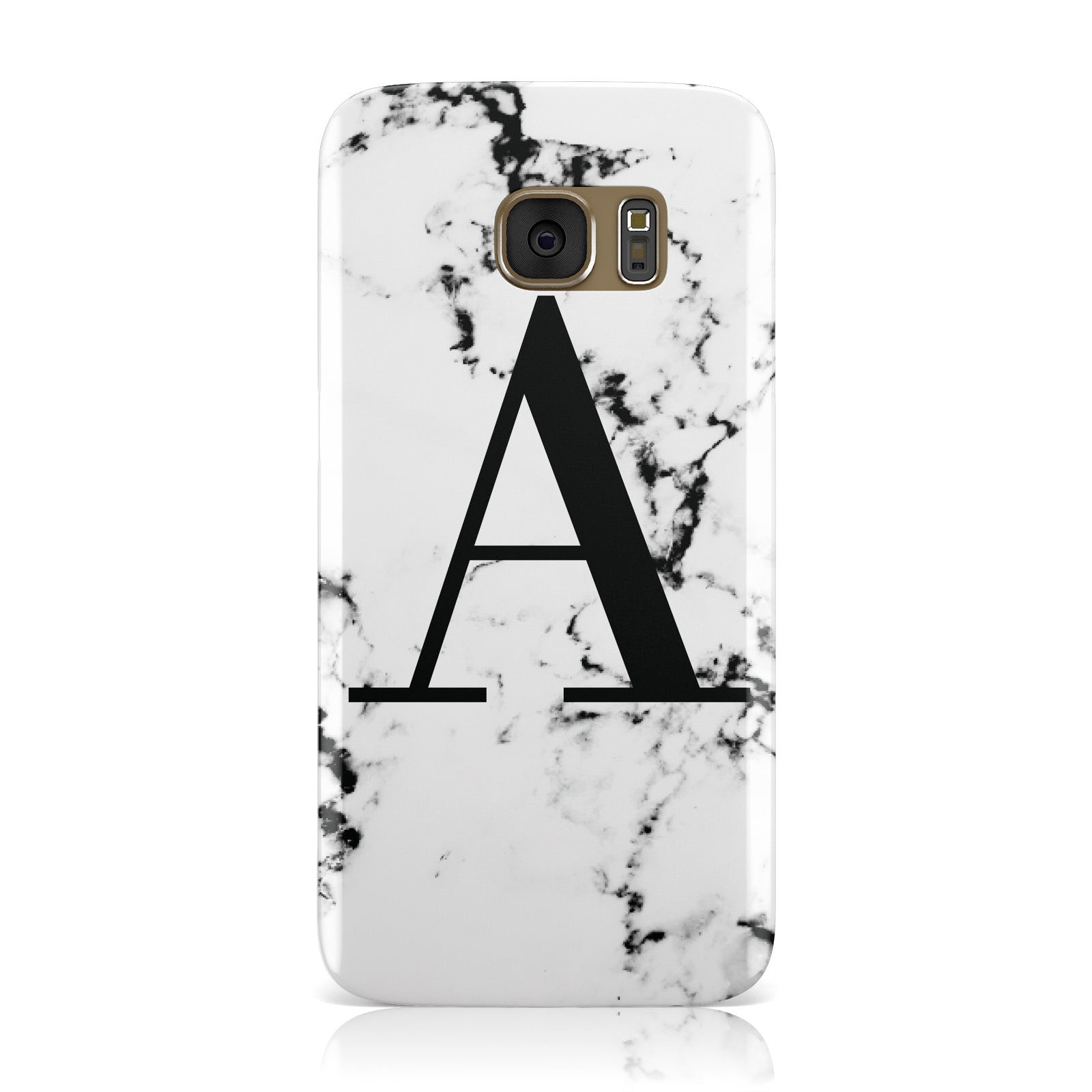 Marble Black Initial Personalised Samsung Galaxy Case