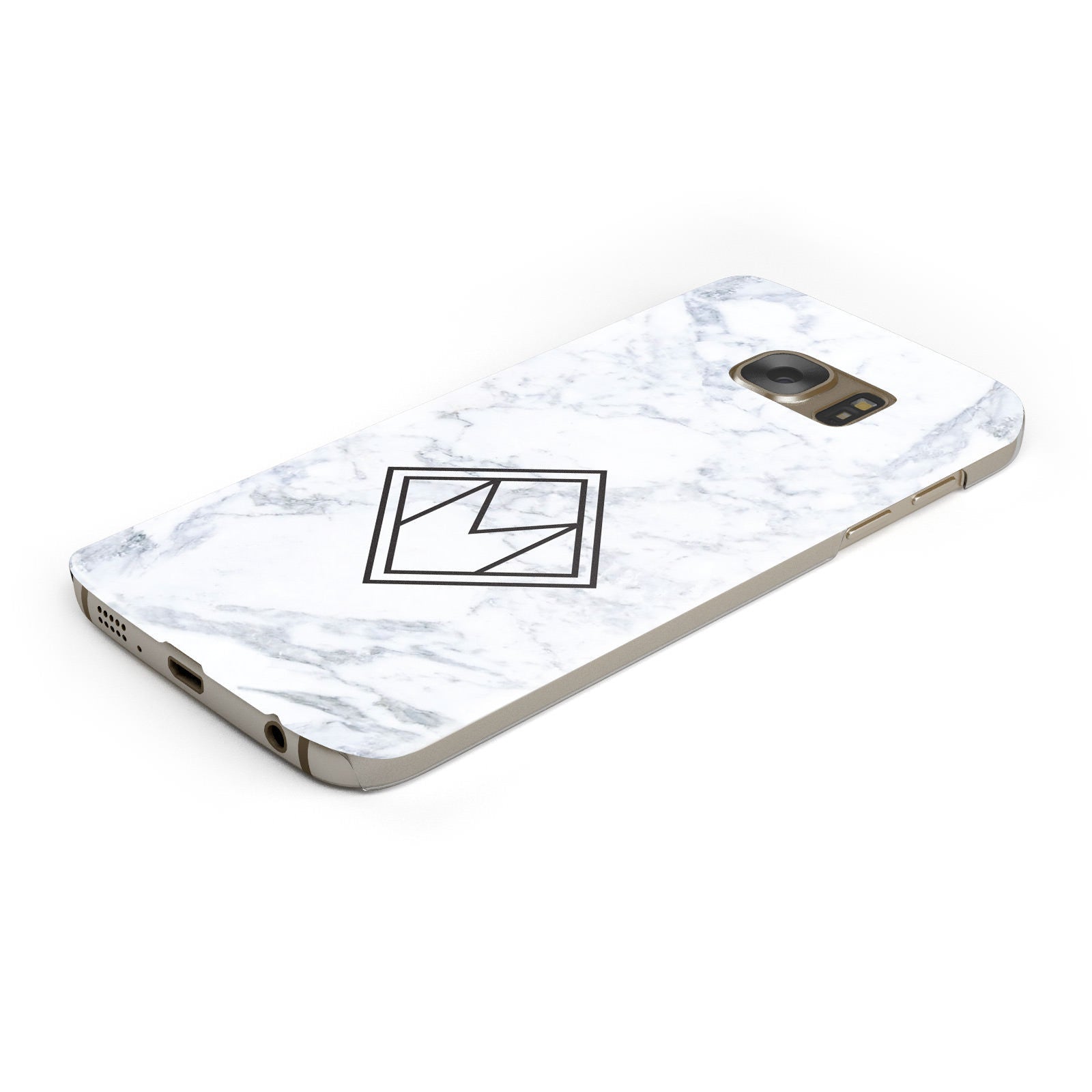 Personalised Marble Customised Initials Samsung Galaxy Case Bottom Cutout