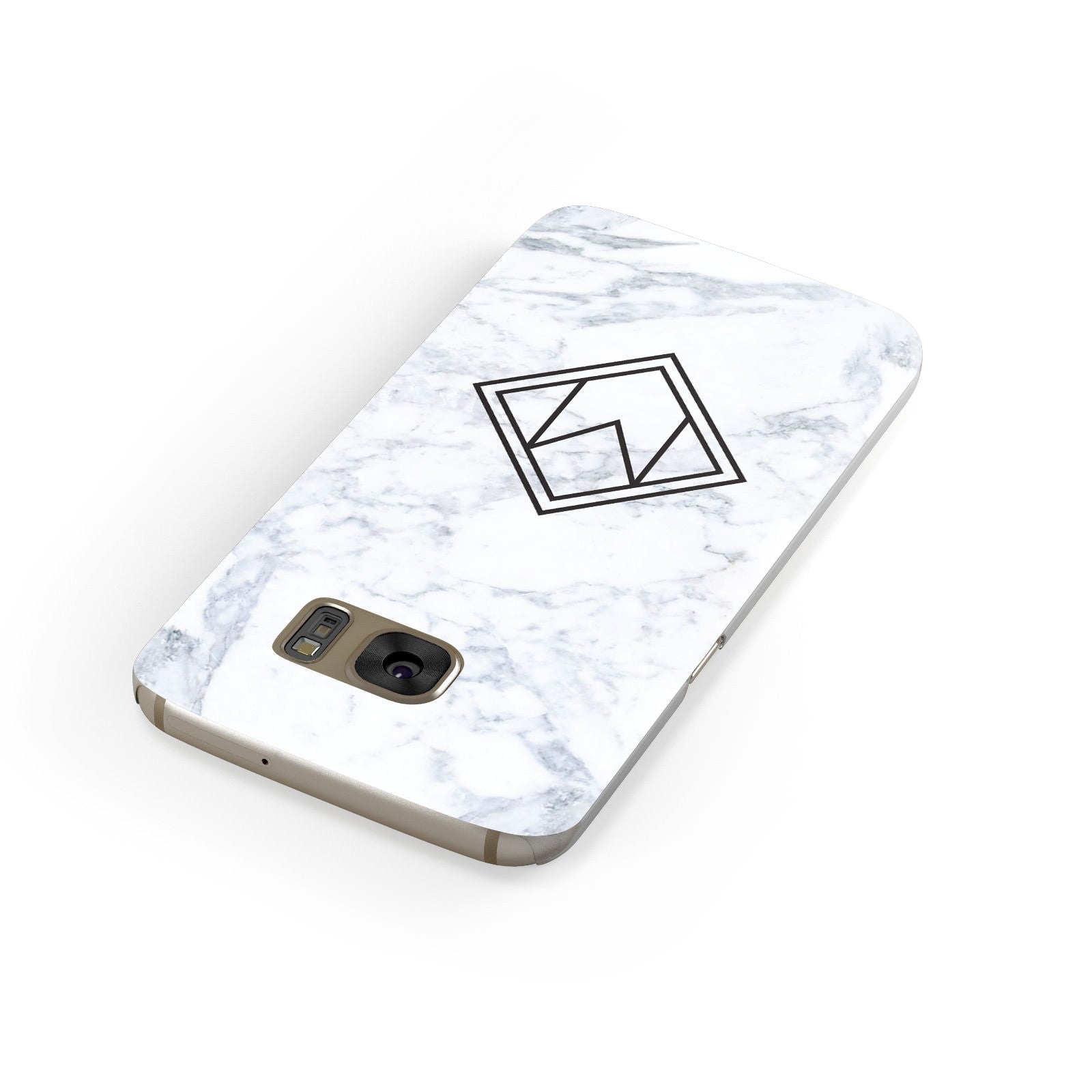 Personalised Marble Customised Initials Samsung Galaxy Case Front Close Up