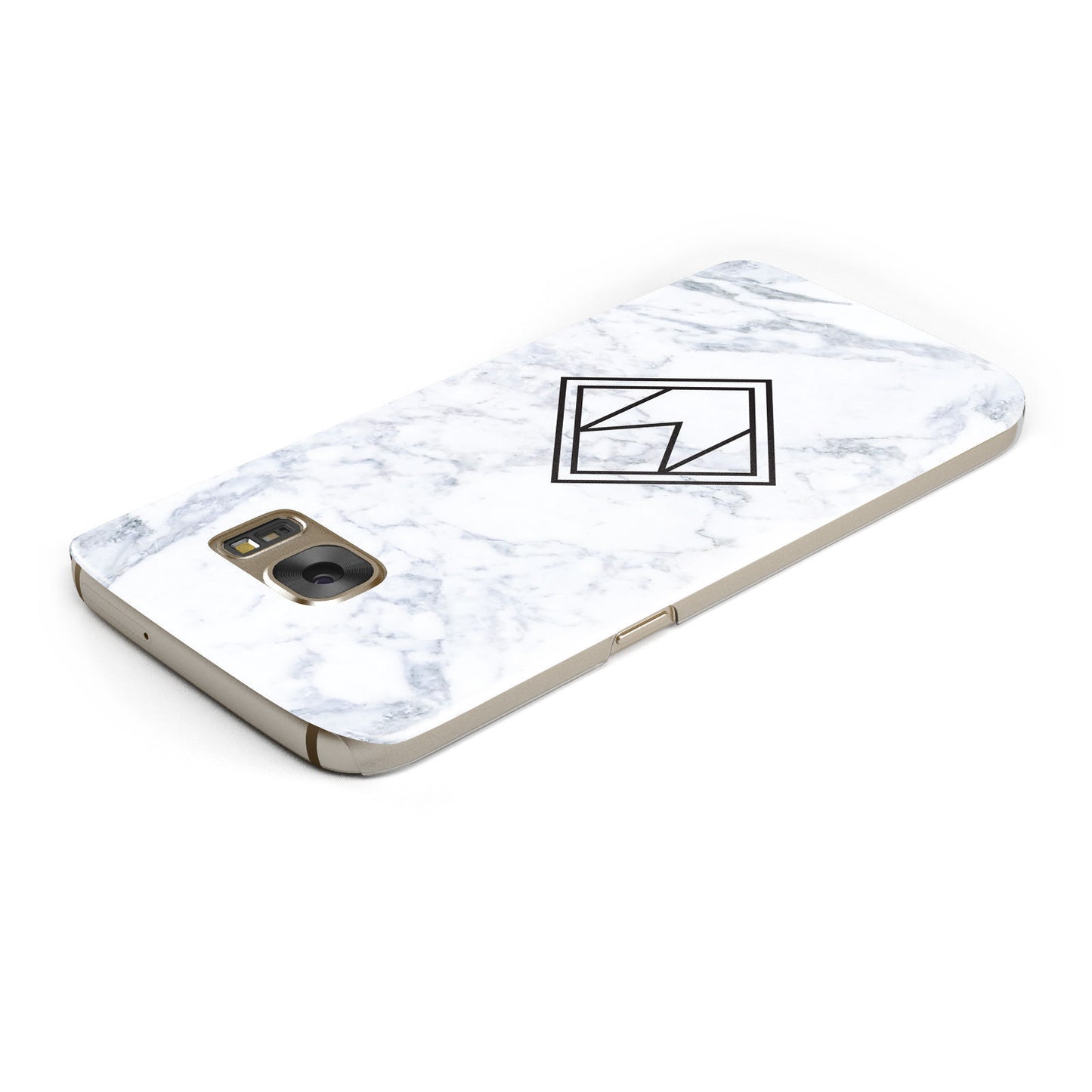 Personalised Marble Customised Initials Samsung Galaxy Case Top Cutout