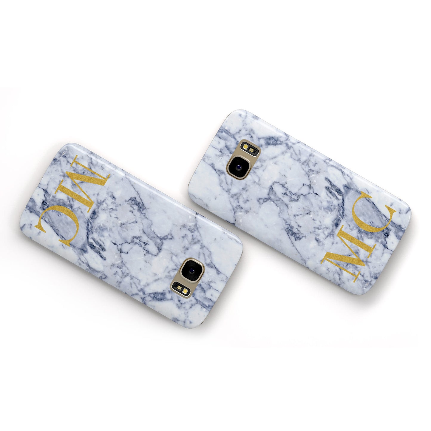Marble Gold Initial Personalised Samsung Galaxy Case Flat Overview
