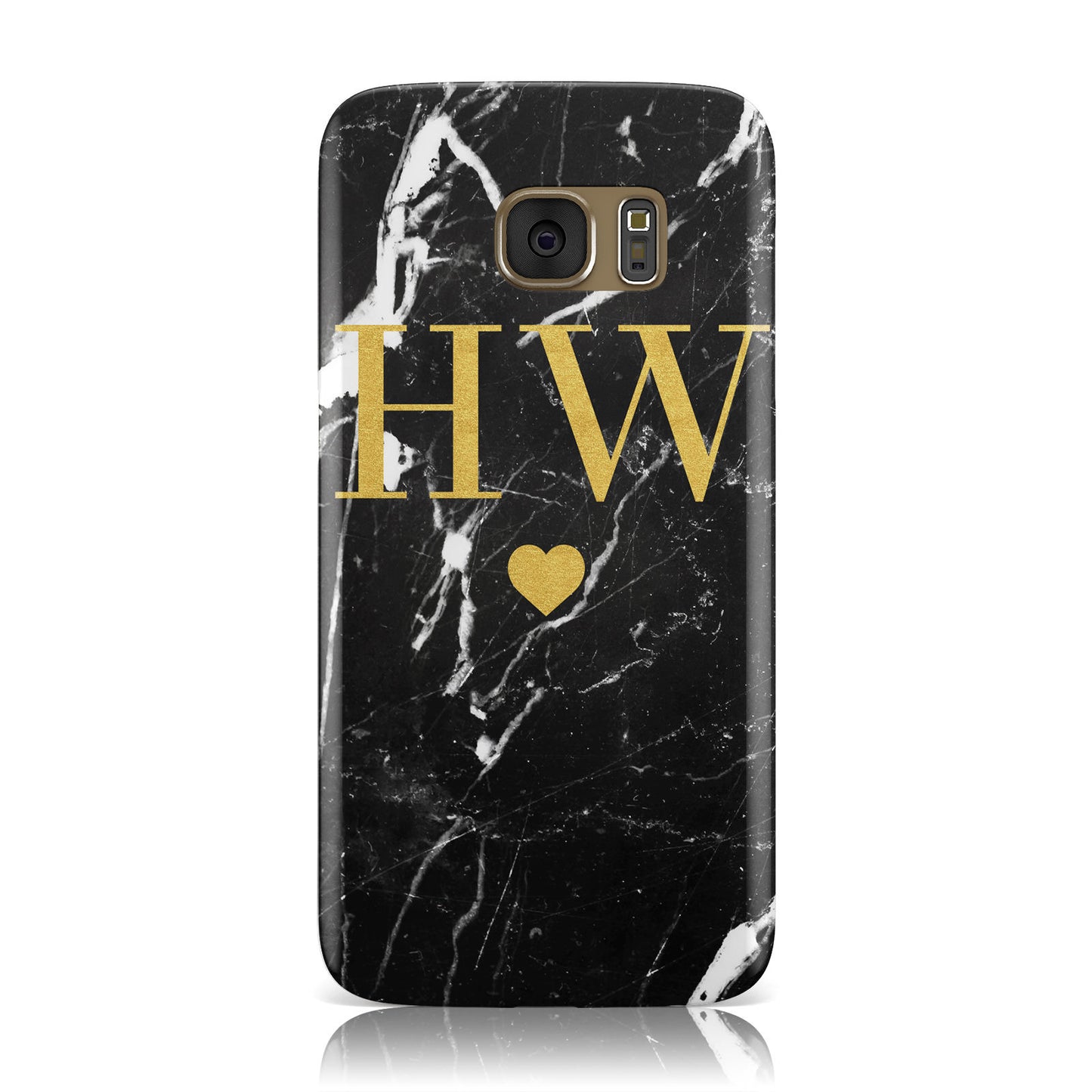 Marble Gold Initials Monogram Personalised Samsung Galaxy Case