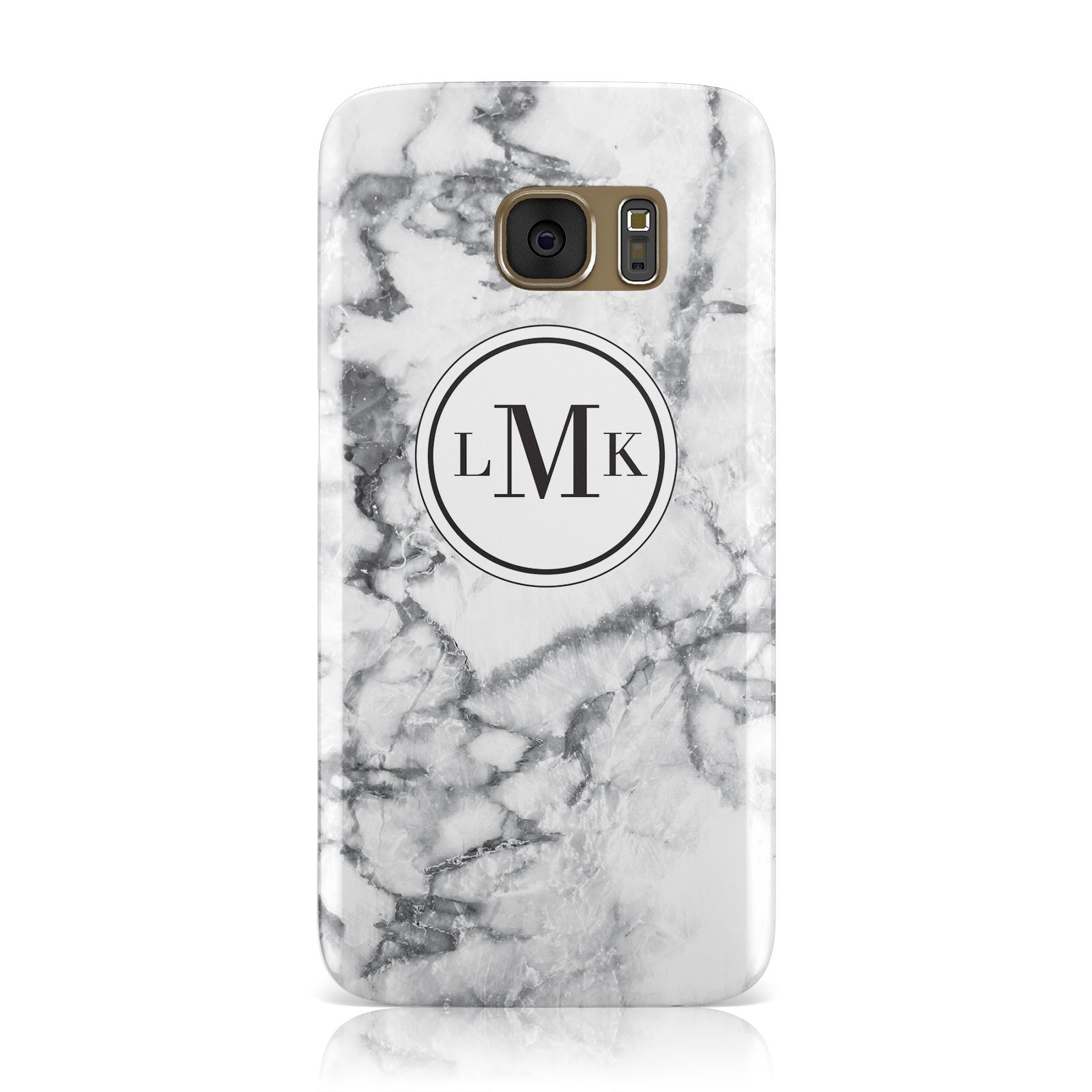 Marble Initials Circle Personalised Samsung Galaxy Case