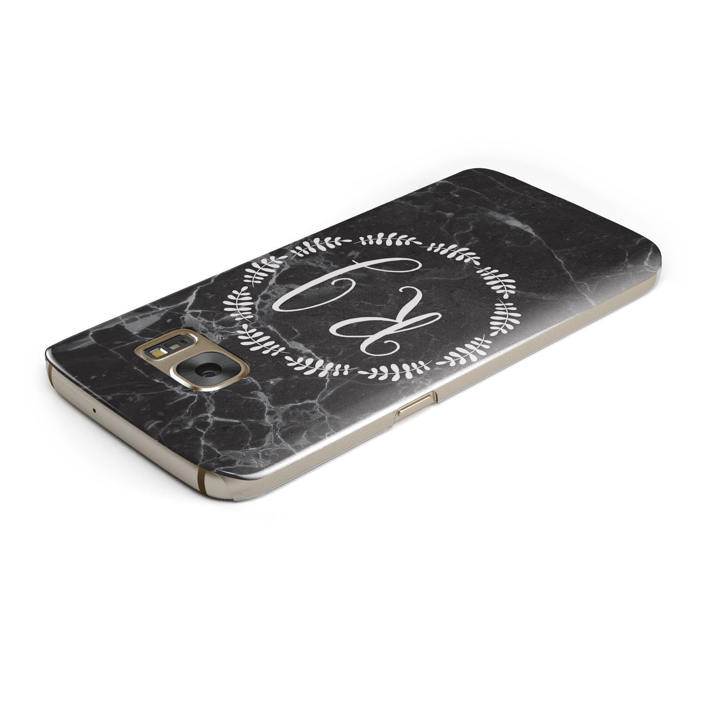 Marble Personalised Initials Samsung Galaxy Case Top Cutout