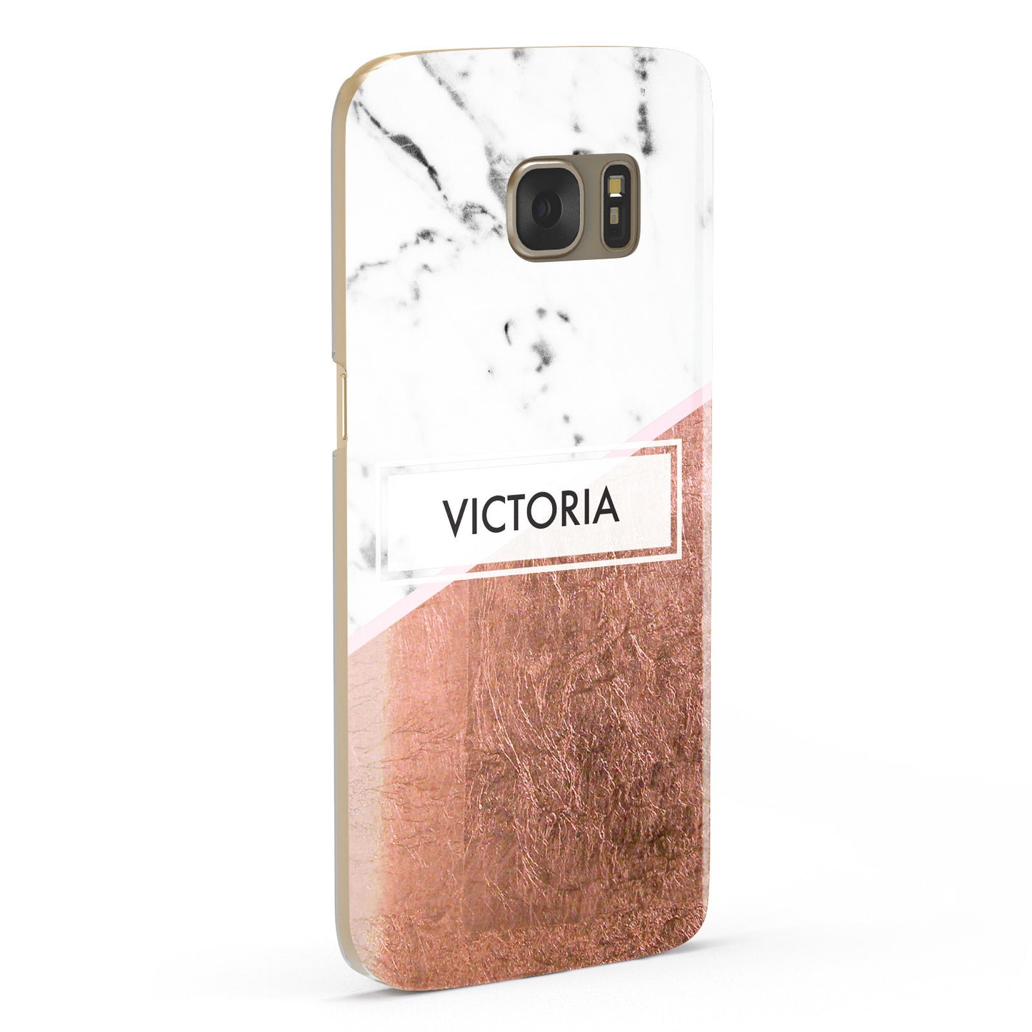 Personalised Marble Rose Gold Name Initials Samsung Galaxy Case Fourty Five Degrees