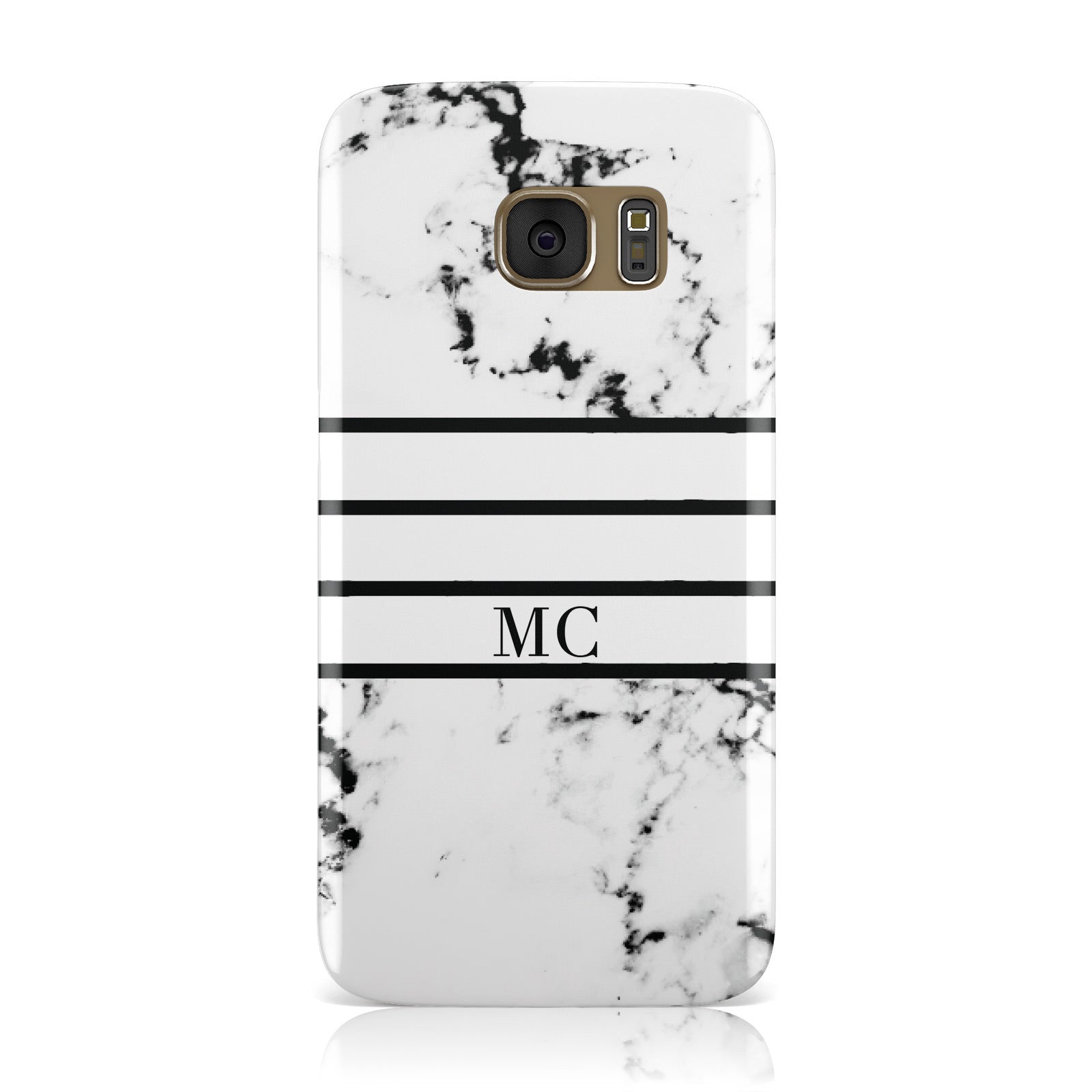 Marble Stripes Initials Personalised Samsung Galaxy Case