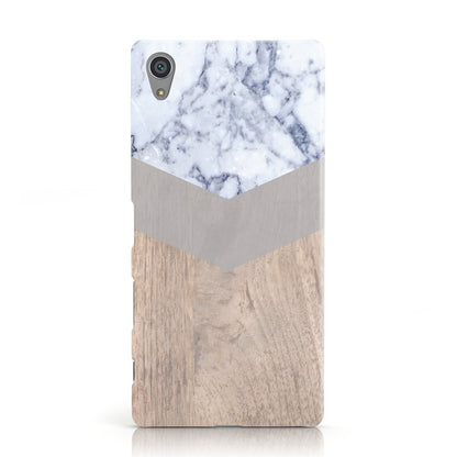 Marble Wood Geometric 4 Sony Xperia Case