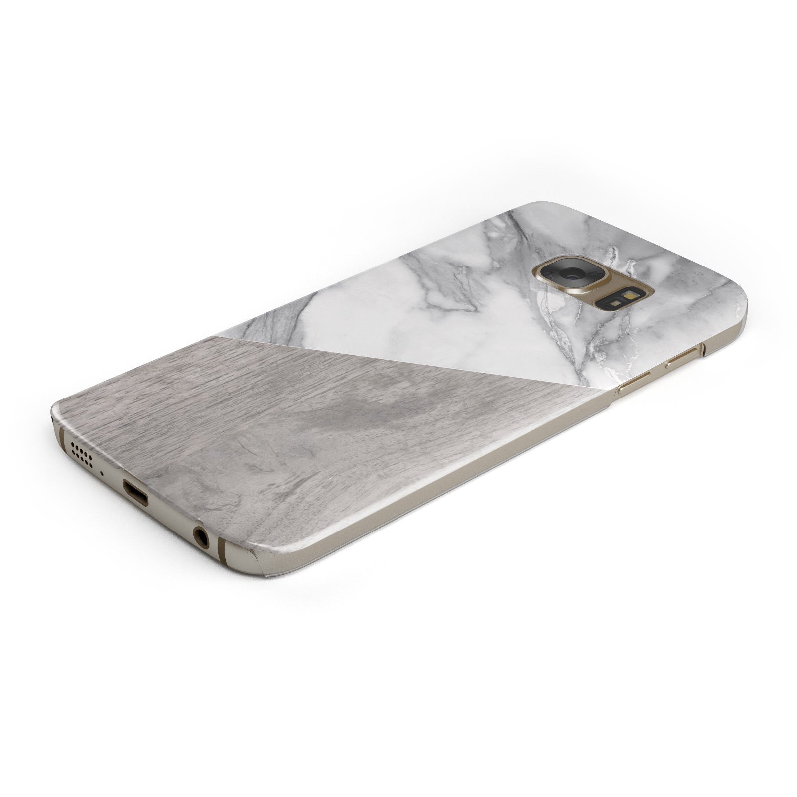 Marble Wood Geometric 5 Samsung Galaxy Case Bottom Cutout