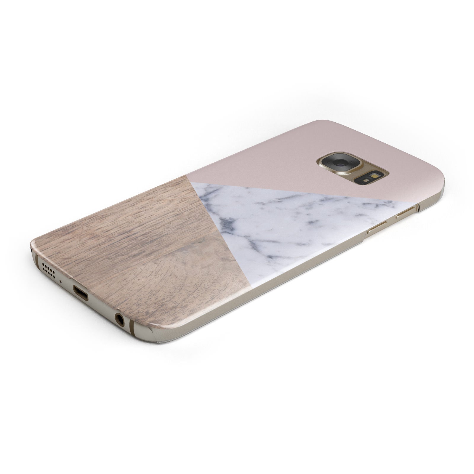 Marble Wood Geometric 7 Samsung Galaxy Case Bottom Cutout