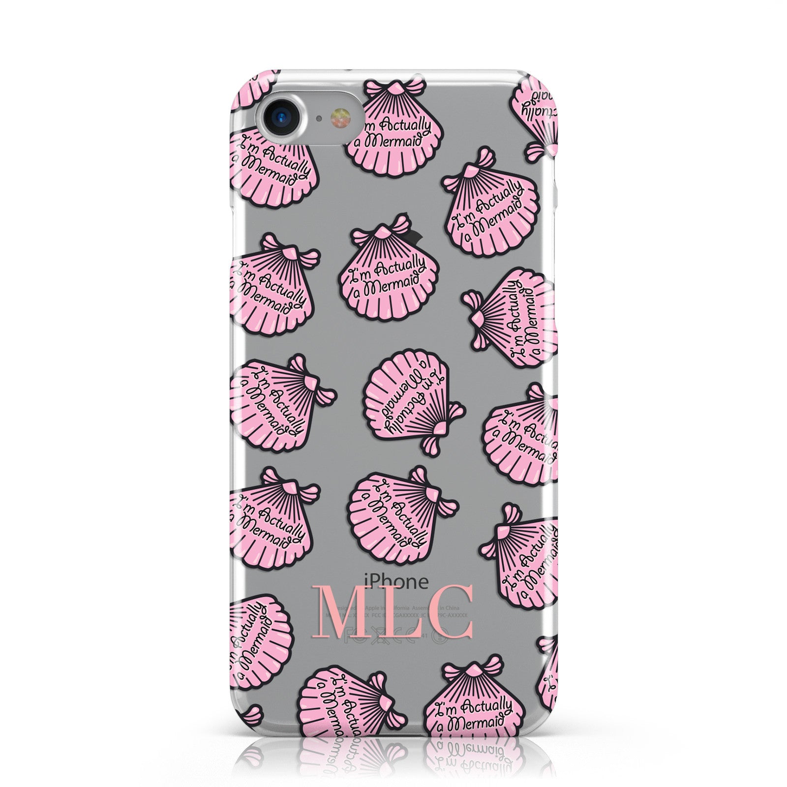 Personalised Mermaid Sea Shell Initials Apple iPhone Case