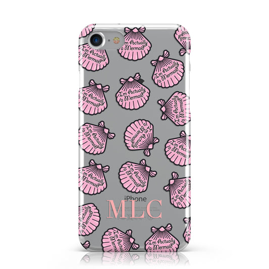 Personalised Mermaid Sea Shell Initials Apple iPhone Case