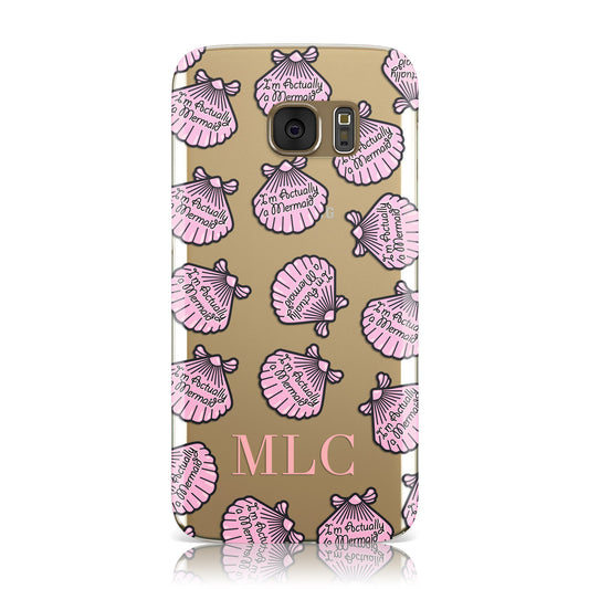 Personalised Mermaid Sea Shell Initials Samsung Galaxy Case