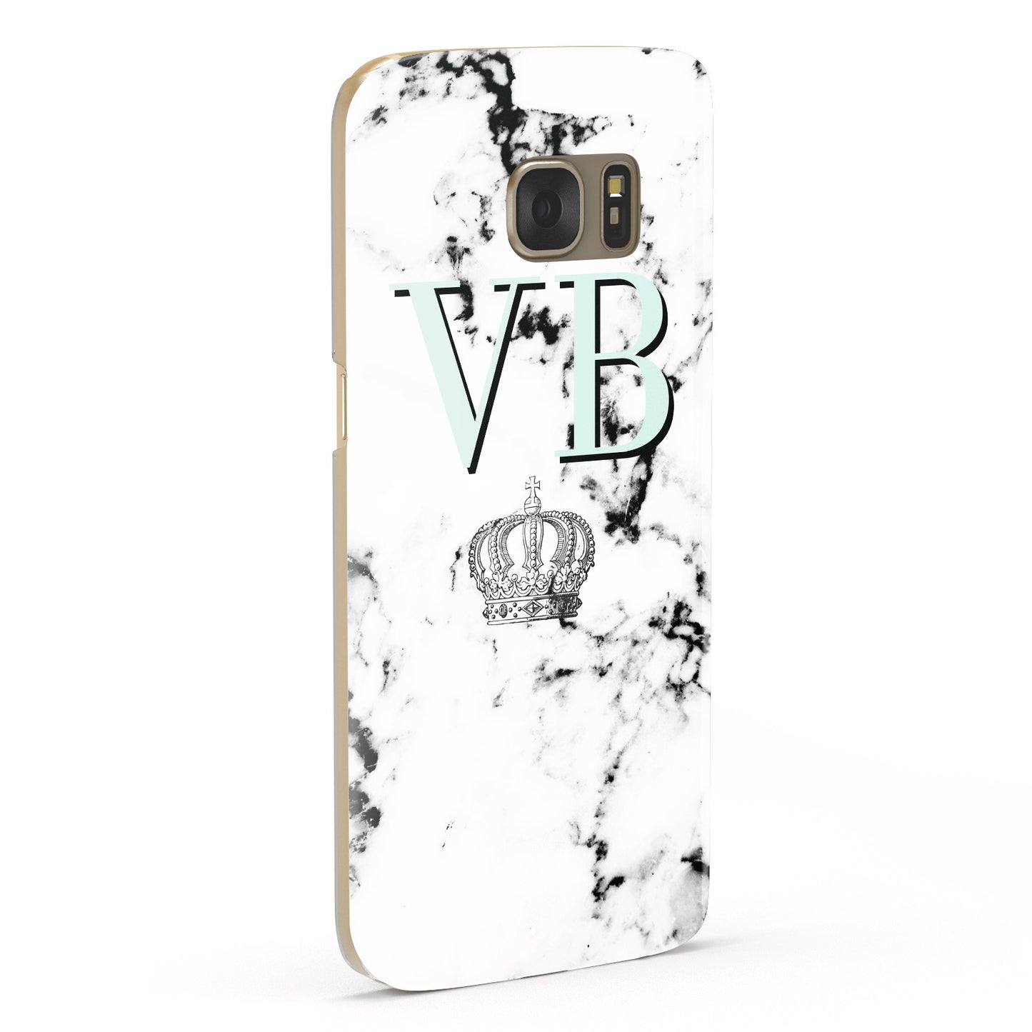 Personalised Mint Crown Initials Marble Samsung Galaxy Case Fourty Five Degrees