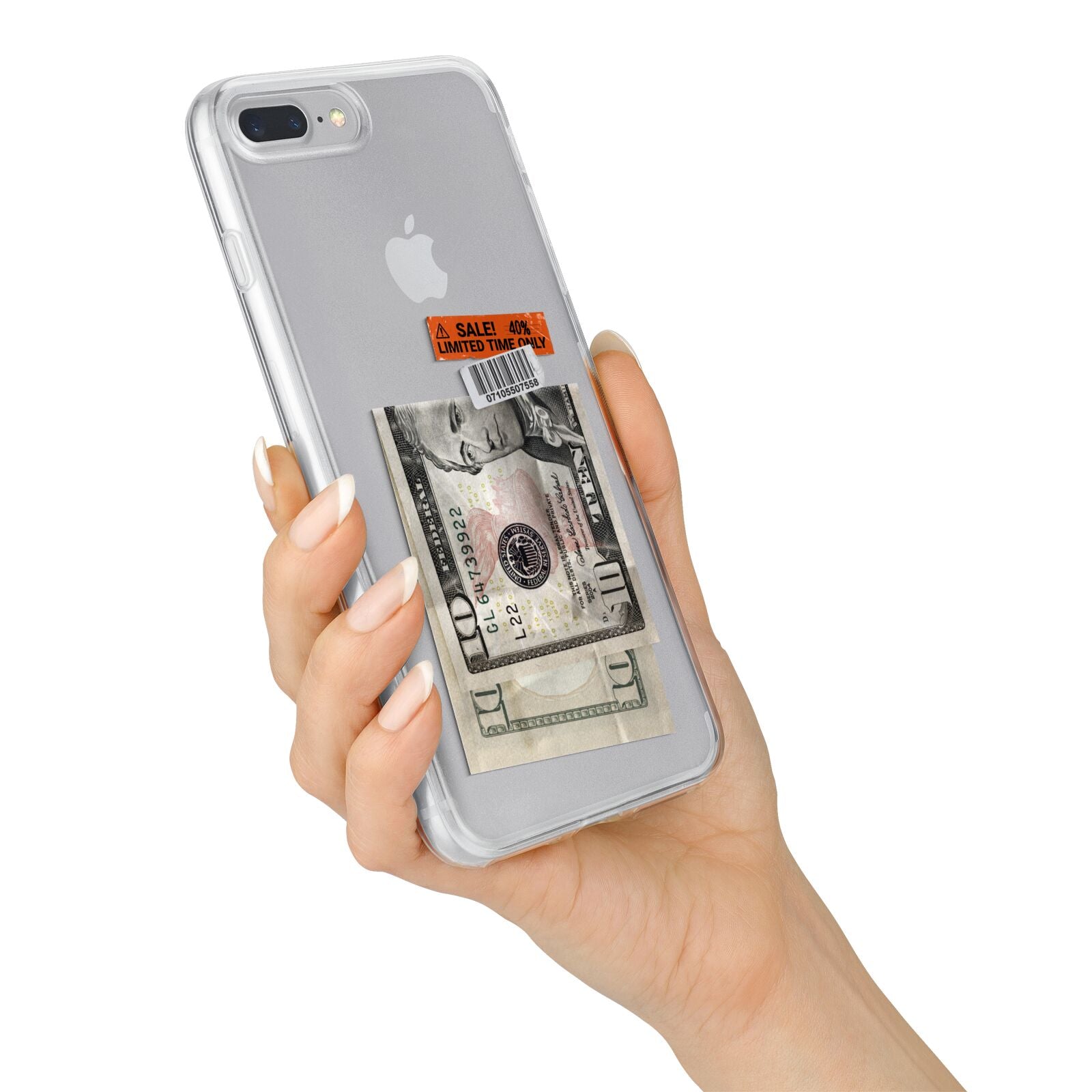 Money and Sale Sticker iPhone 7 Plus Bumper Case on Silver iPhone Alternative Image