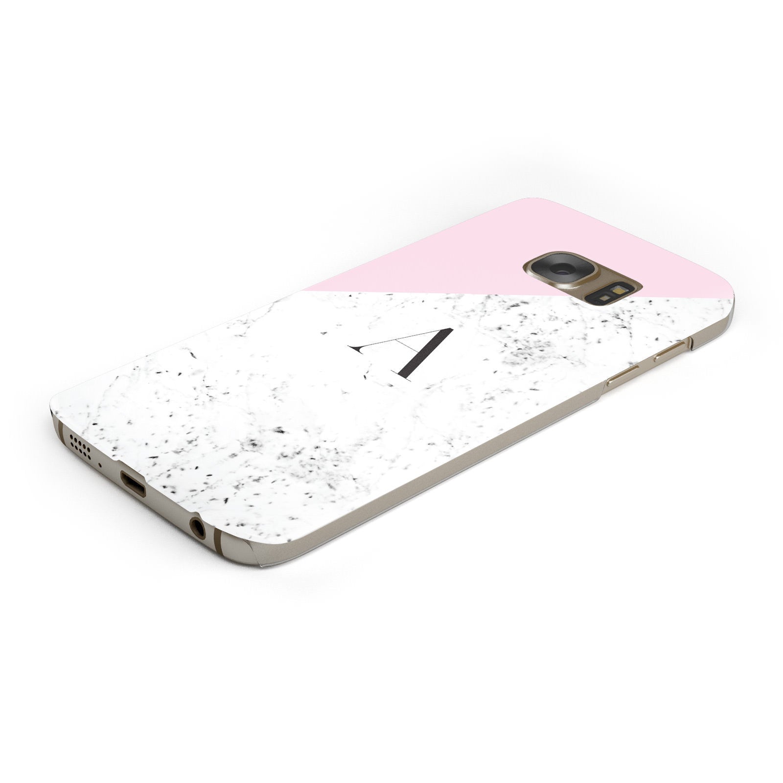 Personalised Monogram Initial Letter Marble Samsung Galaxy Case Bottom Cutout