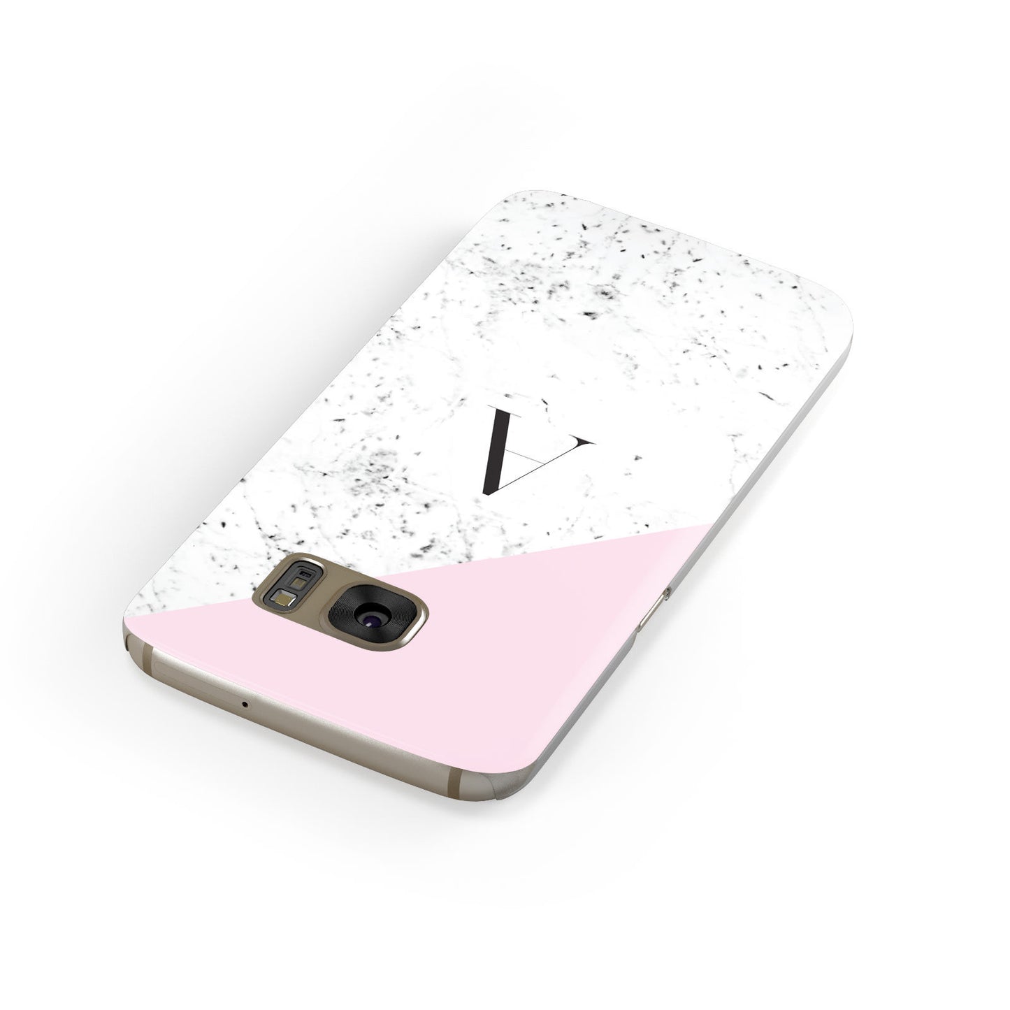 Personalised Monogram Initial Letter Marble Samsung Galaxy Case Front Close Up