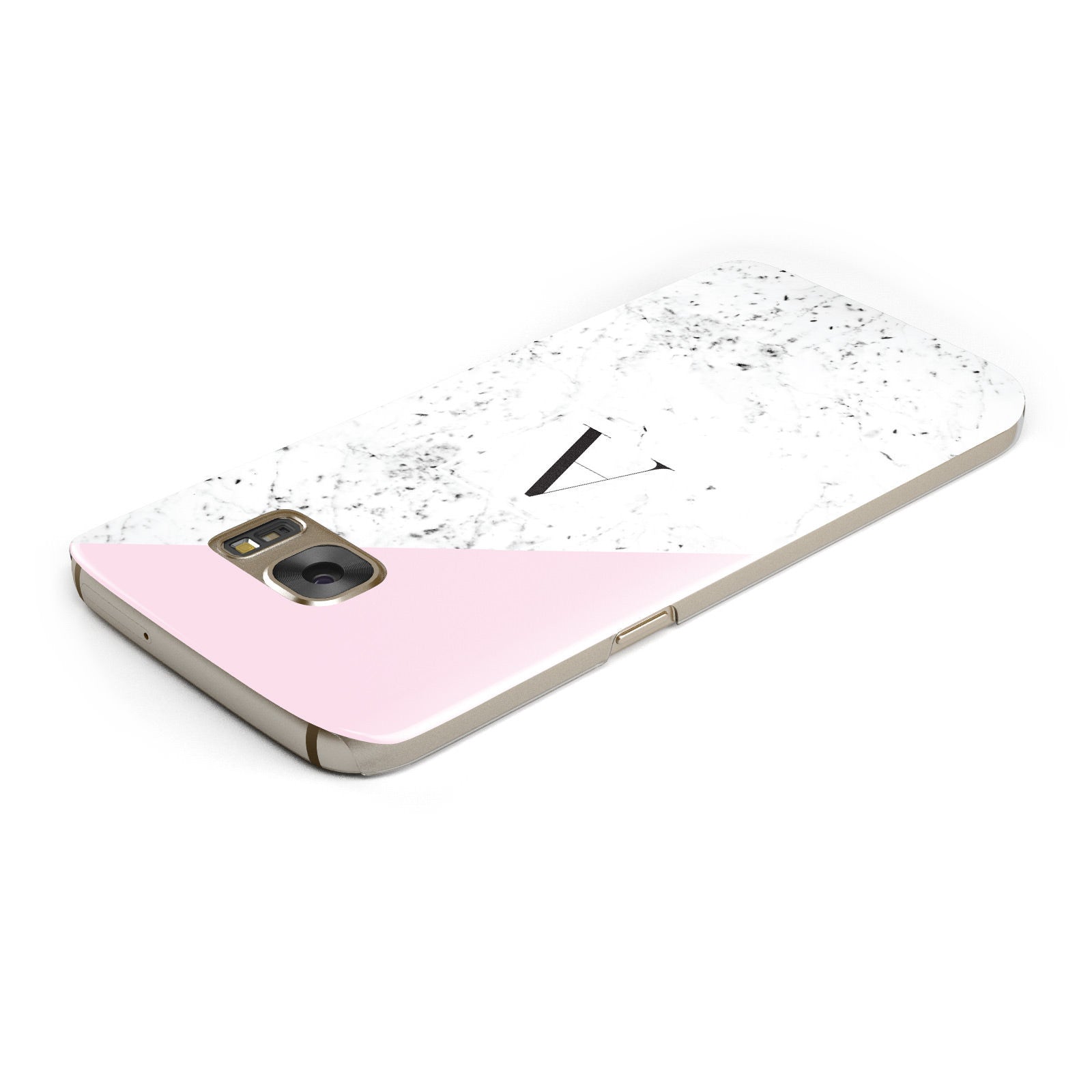 Personalised Monogram Initial Letter Marble Samsung Galaxy Case Top Cutout