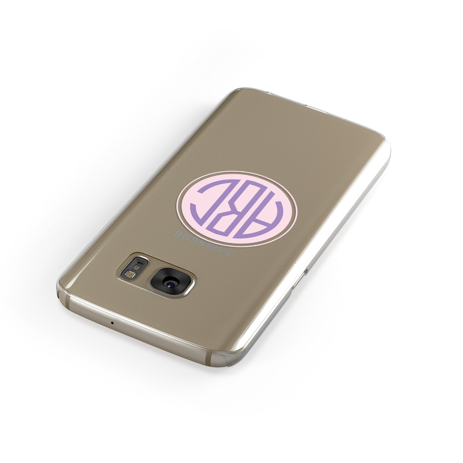 Personalised Monogram Initials Custom Clear Samsung Galaxy Case Front Close Up