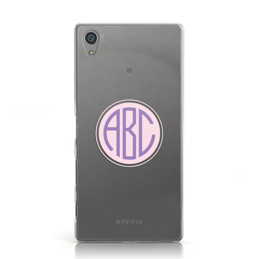 Personalised Monogram Initials Custom Clear Sony Xperia Case